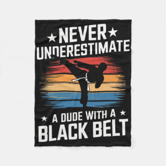 Martial Arts Black Bälte Karate Jiu Jitsu Taekwond Fleecefilt