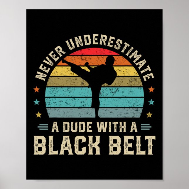 Martial Arts Black Bälte Karate Jiu Jitsu Taekwond Poster (Framsidan)