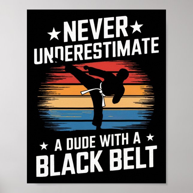Martial Arts Black Bälte Karate Jiu Jitsu Taekwond Poster (Framsidan)