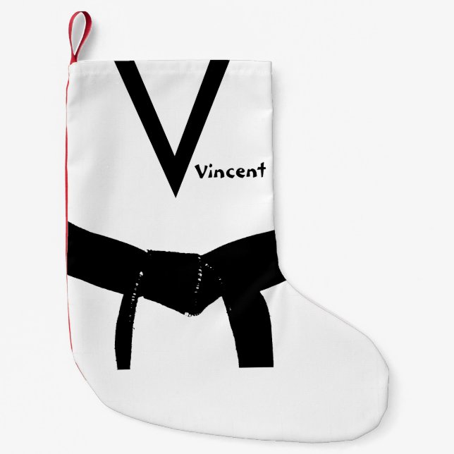 Martial Arts Black Bälte Liten Julstrumpa (Framsidan)