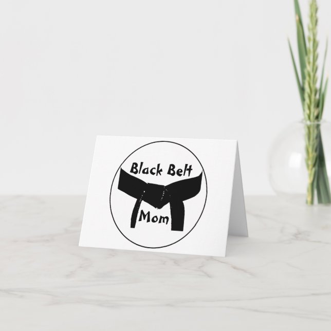 Martial Arts Black Bälte Mamma Note Card Kort (Framsida)