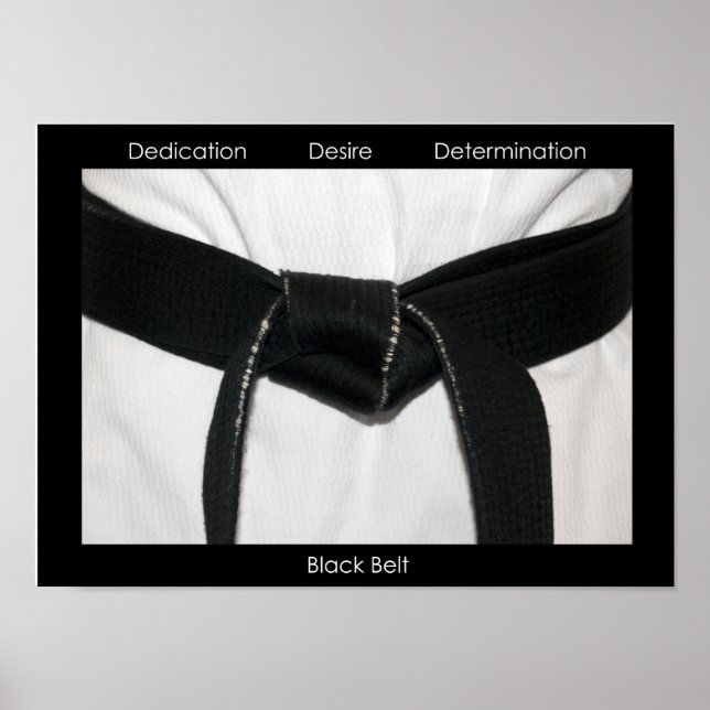 Martial Arts Black Bälte Motivational Poster (Framsidan)