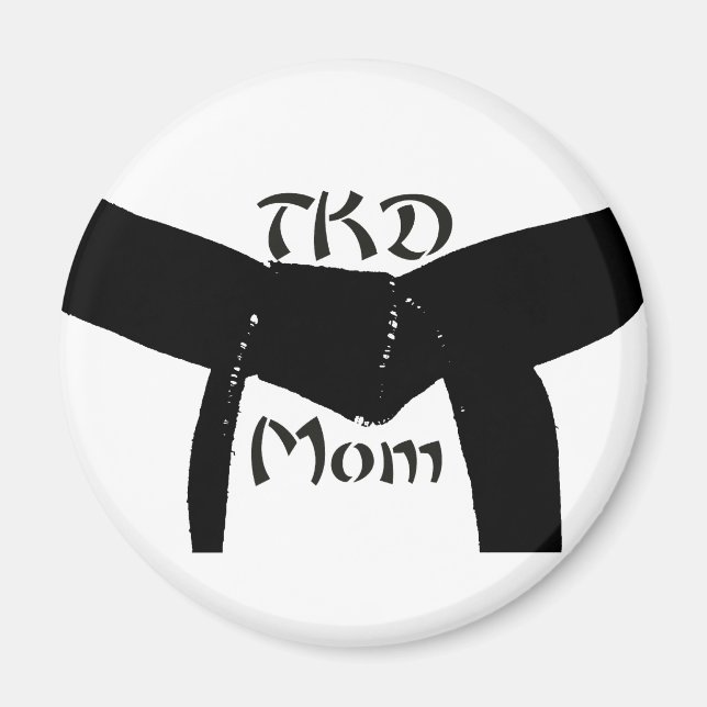 Martial Arts Black Bälte TKD Mamma Magnet (Framsidan)