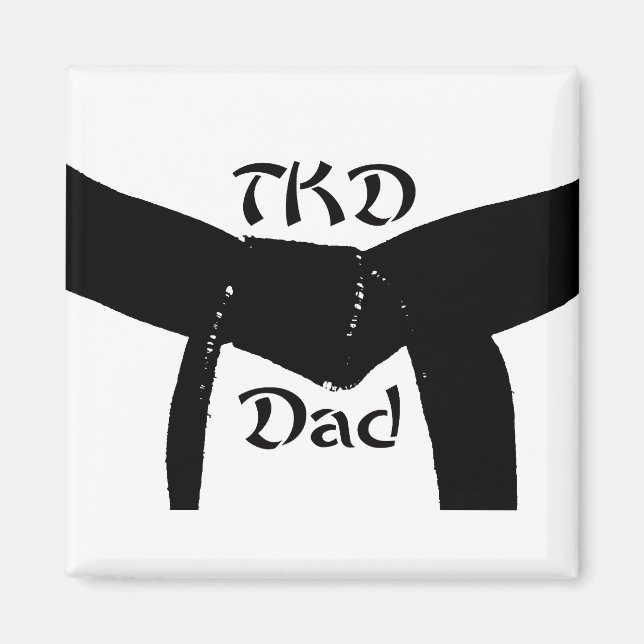 Martial Arts Black Bälte TKD Pappa Magnet (Framsidan)