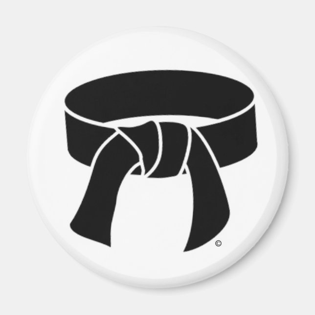 Martial Arts Black Rank Bälte Magnet (Framsidan)