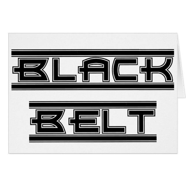 Martial Arts Bold Black Bälte OBS Kort (Framsidan Horizontal)