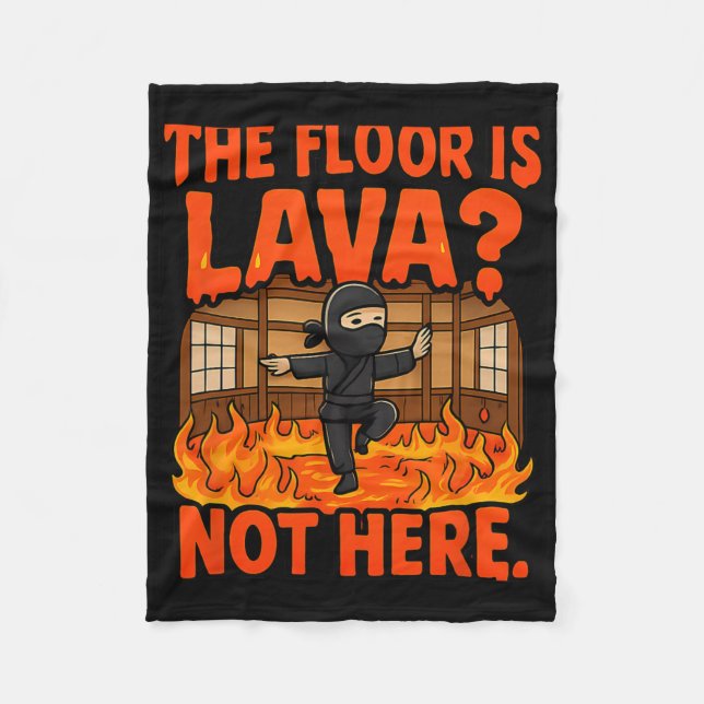 Martial Arts Boxing Ninja Lava Golv Dojo Humor Fleecefilt (Framsidan)