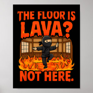Martial Arts Boxing Ninja Lava Golv Dojo Humor Poster