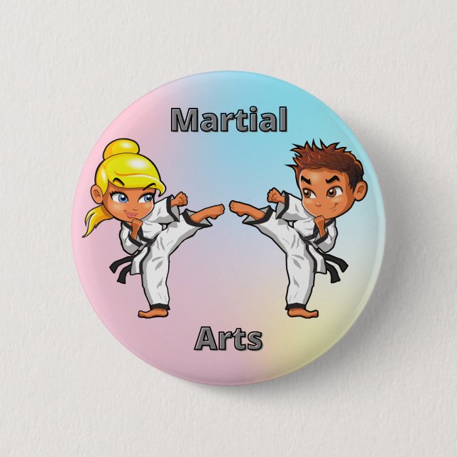 Martial Arts Boy and Girl Knapp (Framsida)