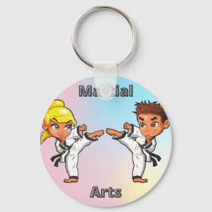 Martial Arts Boy and Girl Nyckelring