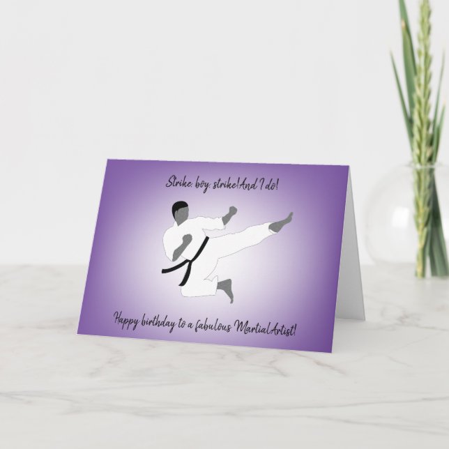 Martial Arts Boy Birthday Card Kort (Framsida)