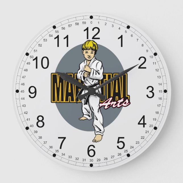 Martial Arts Boy Stor Klocka (Framsida)