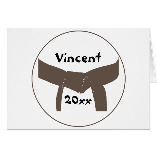 Martial Arts Brown Bälte OBS Kort (Framsidan Horizontal)