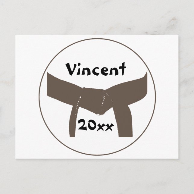 Martial Arts Brown Bälte Vykort (Framsida)