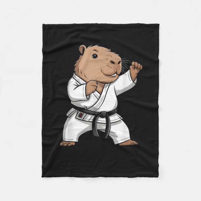 Martial Arts Capybara Funny Karate Taekwondo Jiu J Fleecefilt (Framsidan)
