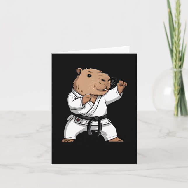 Martial Arts Capyra Funny Karate Taekwondo Jiu Jit Kort (Framsida)