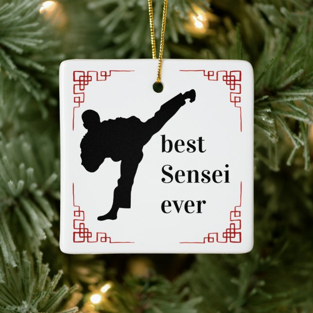 Martial Arts Coach | Best Sensei någonsin Julgransprydnad Keramik (Träd)