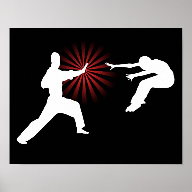 Martial Arts Energy Silhouette Poster (Framsidan)