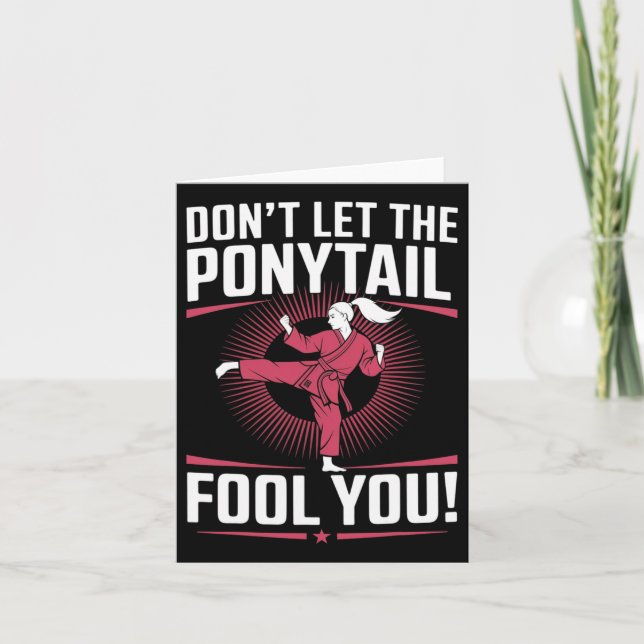 Martial Arts Fighter Girl - Låt inte Ponytail Kort (Framsida)
