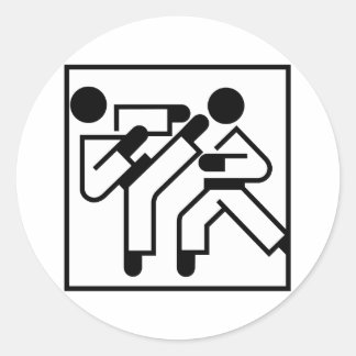 Martial Arts Figurer Runt Klistermärke