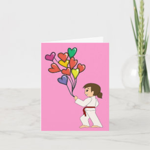 Martial Arts Girl Valentine Cards Helgkort