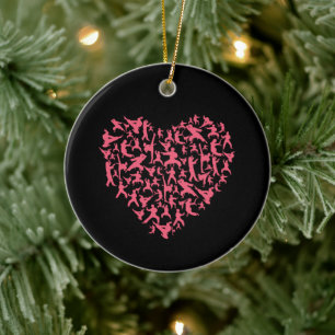 Martial Arts Girls Karate Heart Julgransprydnad Keramik