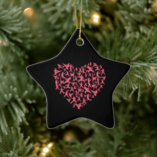 Martial Arts Girls Karate Heart Julgransprydnad Keramik