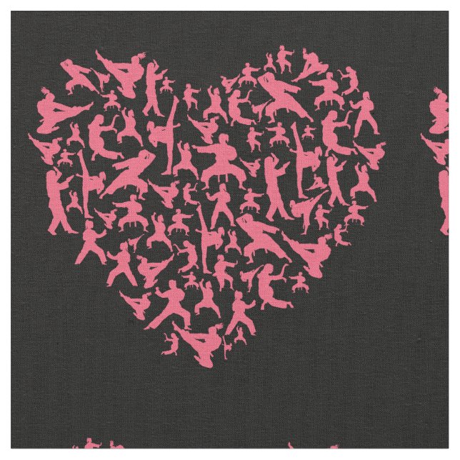 Martial Arts Girls Karate Heart Tyg (Närbild)
