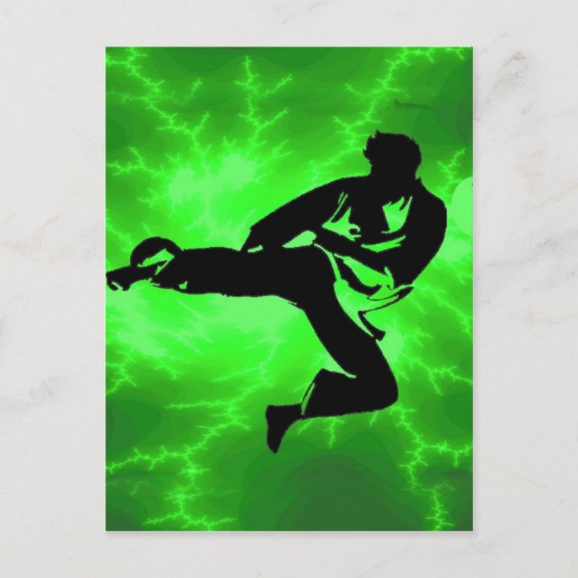 Martial Arts, Grönt Lightning Man Vykort (Framsida)