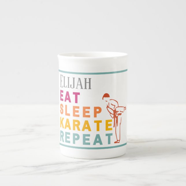 Martial Arts Japan Karate sparkar Silhouette Benporslin Mugg (Framsidan)