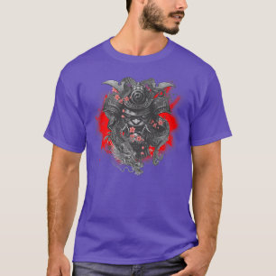 Martial Arts Japanska Tengu Samurai med Dragon Ja T Shirt