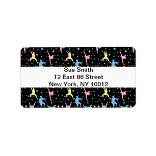 Martial Arts Karate Abstrakt Stars Sparkles Adressetikett