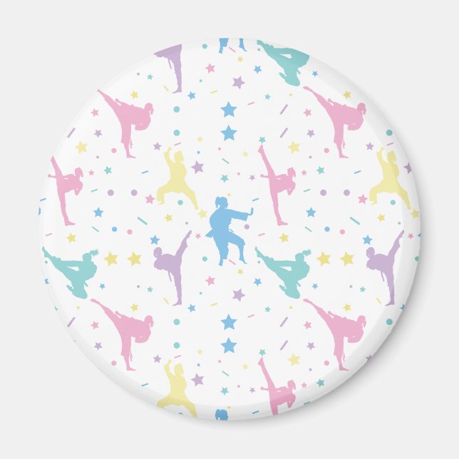 Martial Arts Karate Abstrakt Stars Sparkles Magnet (Framsidan)