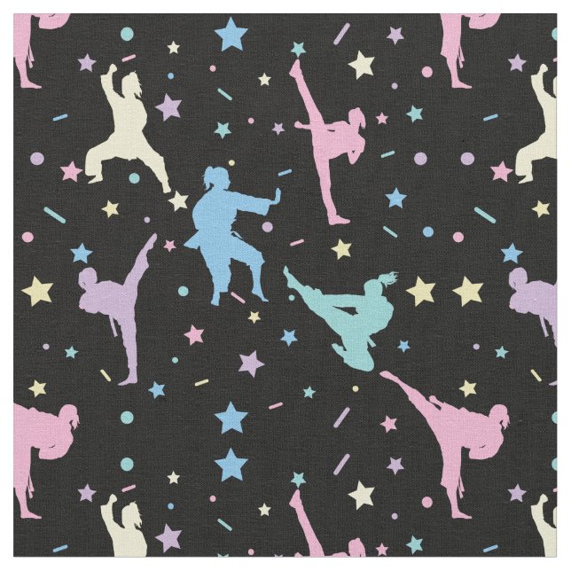 Martial Arts Karate Abstrakt Stars Sparkles Tyg (Närbild)