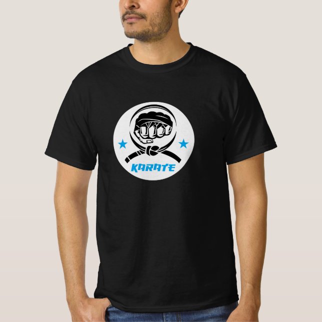 Martial Arts Karate Black Belt T Shirt (Framsida)