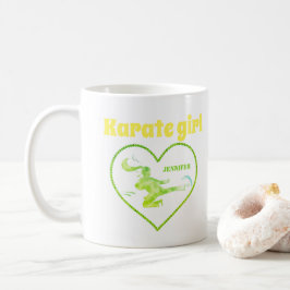 Martial Arts Karate Kick Girl Cute Modern Template Kaffemugg