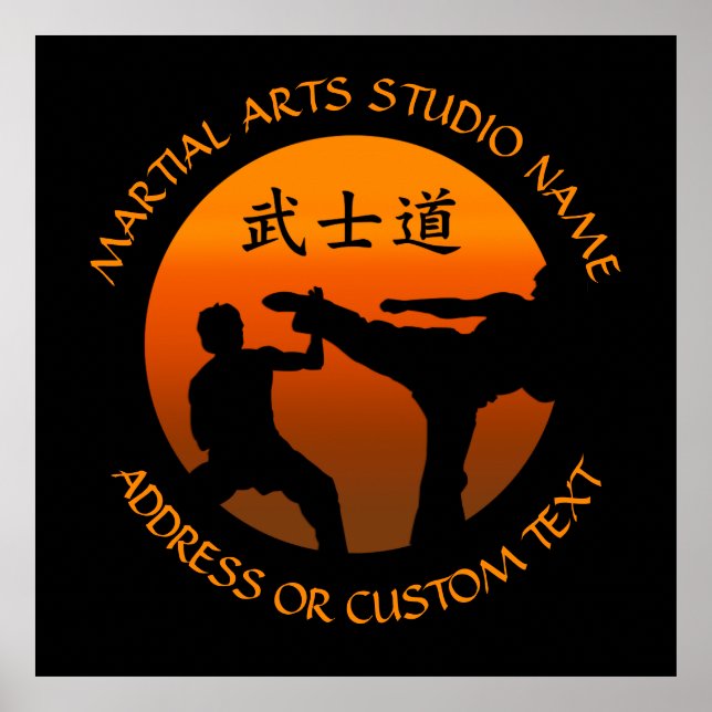 Martial Arts Karate Taekwondo Kung fu Studio Owner Poster (Framsidan)