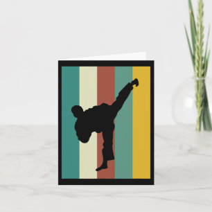 Martial Arts Kickboxing Karate Taekwondo Retro Des Kort