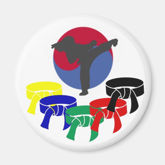 Martial Arts Kicker Rank Bälte Magnet (Framsidan)