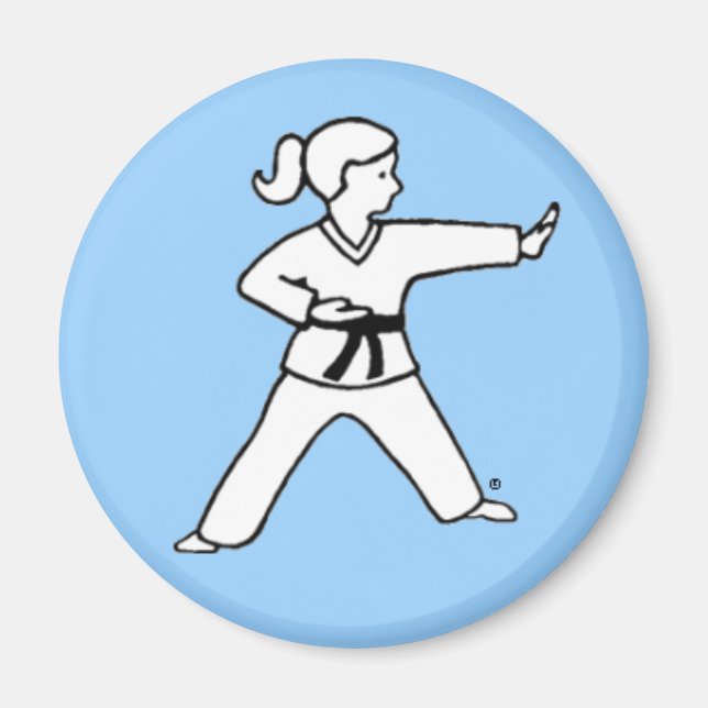 Martial Arts Kid 4 ljusblå magnet (Framsidan)