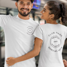 Martial Arts Klubb Namn Logotyp Front and Back