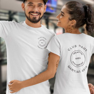 Martial Arts Klubb Namn Logotyp Front and Back T Shirt