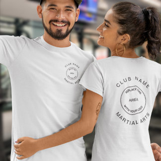 Martial Arts Klubb Namn Logotyp Front and Back T Shirt