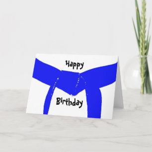 Martial Arts Light Blue Bälte Birthday Card Kort