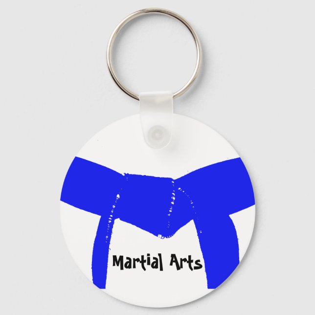 Martial Arts Light Blue Bälte Nyckelring (Framsida)