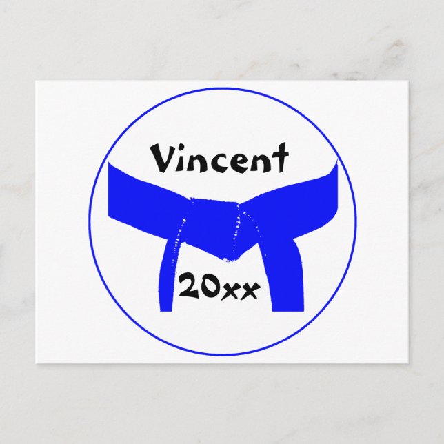 Martial Arts Light Blue Bälte Vykort (Framsida)