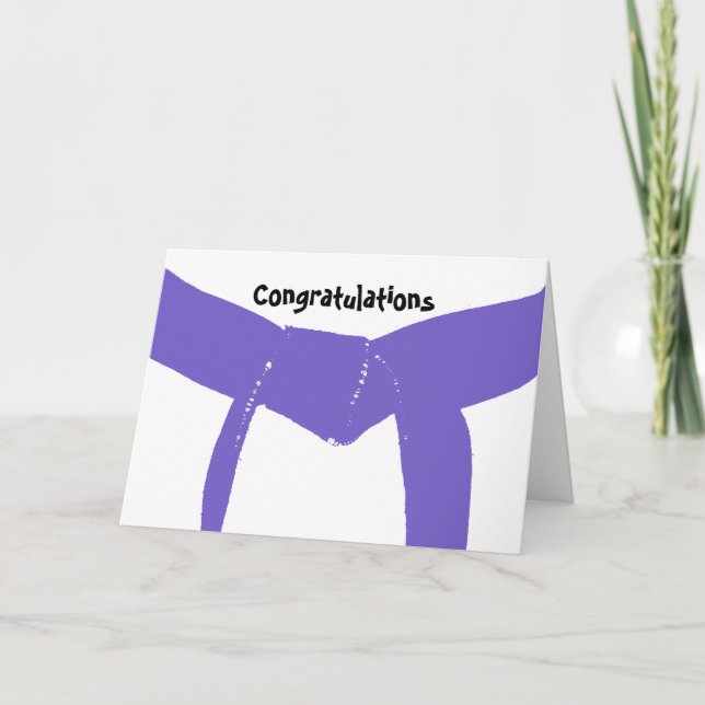 Martial Arts Lila Bälte Grattisar Kort (Framsida)