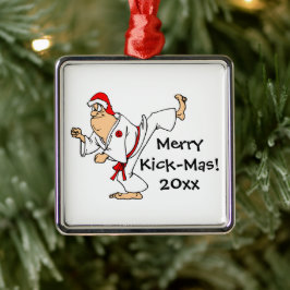 Martial Arts Merry Kick-Mas-jul Julgransprydnad Metall