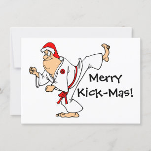 Martial Arts Merry Kick-Mas jul Party Inbjudningar