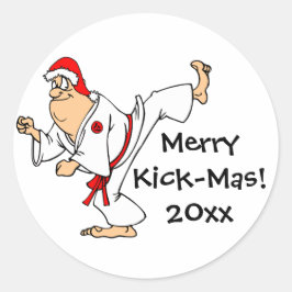 Martial Arts Merry Kick-Mas-jul Runt Klistermärke